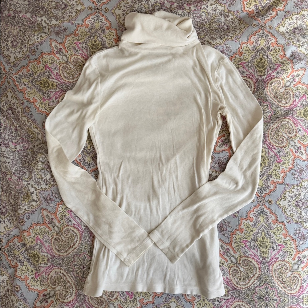 Old Navy White Cotton Turtleneck XS